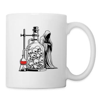 Totenkopf-Alchemie-Labor mit Sensenmann-Gotik-Kunst - Tasse - Weiß - Rechts