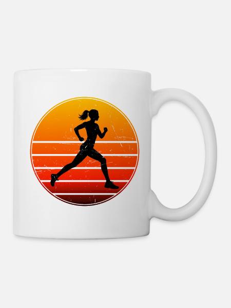 Geschenkidee für eine Running mit Running - Tasse - Weiß