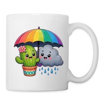 Kunterbunter Sonnenschein-Cactus - Tasse - Weiß - Rechts