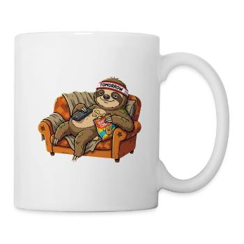 Faultier Couch Morgen Sport Muffel - Tasse - Weiß - Rechts