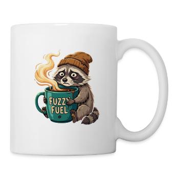 Kaffee Waschbaer Morgenmuffel Buero - Tasse - Weiß - Rechts