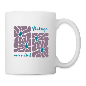 Vintage remains everlasting – retro flower design - Mug - white - Right