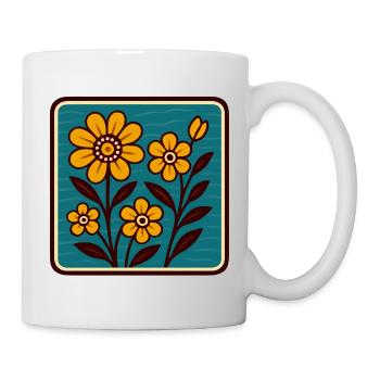 Sonnenblumen im Tealfeld - Tasse - Weiß - Rechts