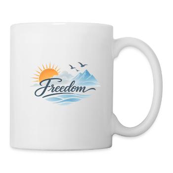 Freedom Horizon Mountain Sunset Design - Mug - white - Right