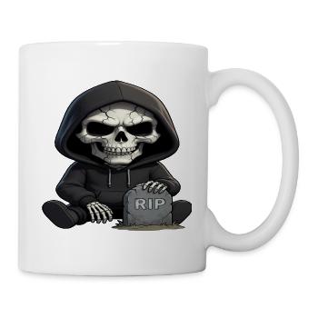 Skelett - RIP - Tasse - Weiß - Rechts