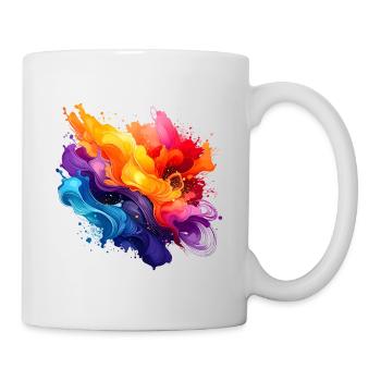 Onde acrylique à explosion de couleur - Mug blanc - blanc - Droite