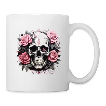 Rosen Schädel Gothic - Tasse - Weiß - Rechts
