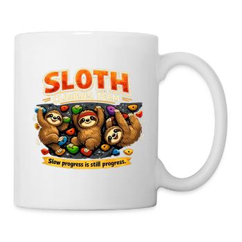 Sloth Climbing Team – Comic Bouldering Design - Mug - white - Right