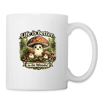 Leben ist besser im Wald - Tasse - Weiß - Rechts