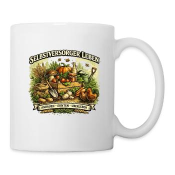 Selbstversorgung Natur Freiheit Garten Leben - Tasse - Weiß - Rechts