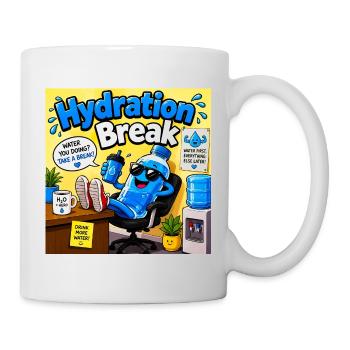Hydration Break Cartoon-Flasche - Tasse - Weiß - Rechts