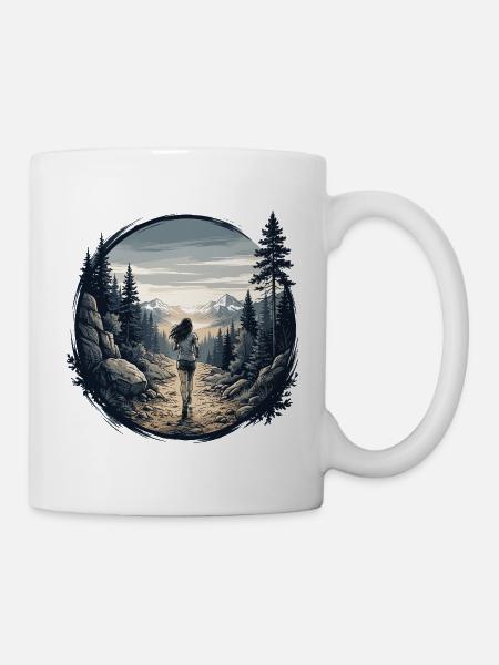 Weibliche Trailrunnerin - Tasse - Weiß