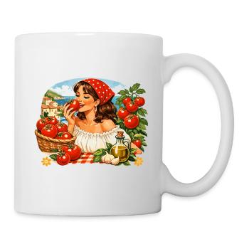 Tomato Girl Vintage - Retro Tomato Graphic Print - Mug - white - Right