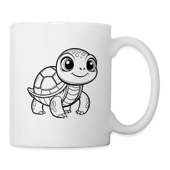 Bébé tortue mignon - Mug blanc - blanc - Droite