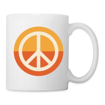 Peace - Frieden Hippie Boho 70er Sunset Retro - Tasse - Weiß - Rechts