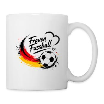 Frauenfußball Flaggen-Schwung - Tasse - Weiß - Rechts