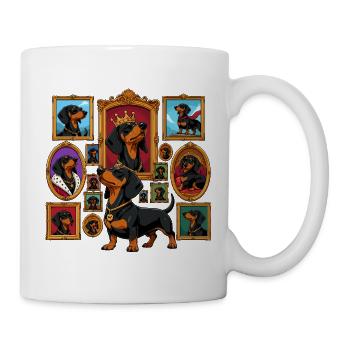Collection de portraits du Roi Teckel - Mug blanc - blanc - Droite