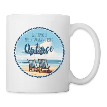Ostsee Das Passwort Für Entspannung Urlaub - Tasse - Weiß - Rechts