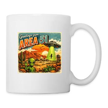 Area 51 Retro Postcard - Mug - white - Right