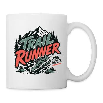 Coureur de trail. Run Wild - Mug blanc - blanc - Droite