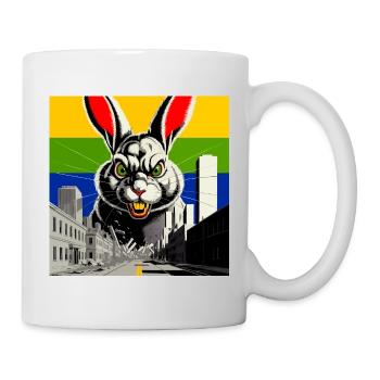 Monsterhase Wut - Tasse - Weiß - Rechts
