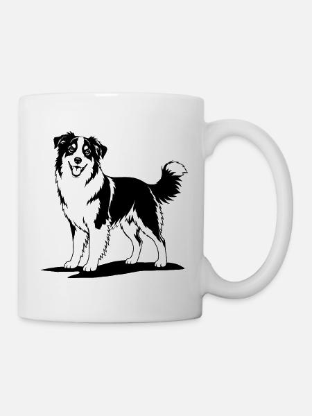 Australian Shepherd schwarz - Tasse - Weiß