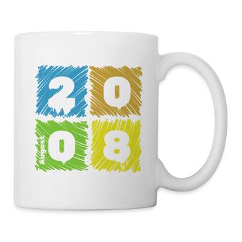 18. Geburtstag Farbige Patches since 08/2008 - Mug - white - Right