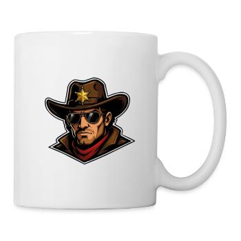 Dessin animé Shérif Vedette Cowboy - Mug blanc - blanc - Droite