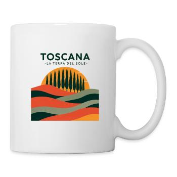 Toscana Sonnenhügel Landschaft - Tasse - Weiß - Rechts