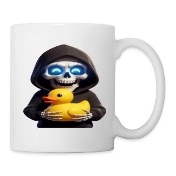 Skelett mit Gummi-Ente - Tasse - Weiß - Rechts