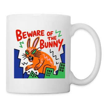 Warning of the Bunny Neon Town - Mug - white - Right