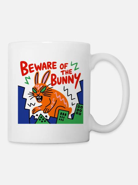 Warnung vor dem Bunny Neon-Stadt - Tasse - Weiß