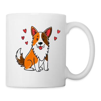 Niedlicher Border Collie (Comic) - Tasse - Weiß - Rechts