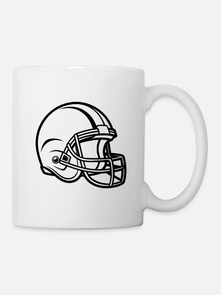 Fussballhelm-Umriss - Tasse - Weiß