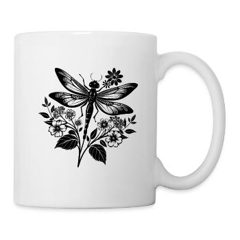 Dragonfly with Flowers - Mug - white - Right