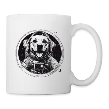 Space dog in suit - Mug - white - Right