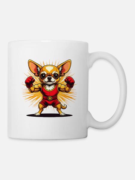 Chihuahua Superheld Kraft - Tasse - Weiß