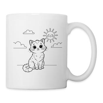 Junge Katze im Sonnenschein - Tasse - Weiß - Rechts