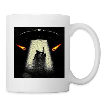 UFO Beam Abduction Silhouette - Mug - white - Right