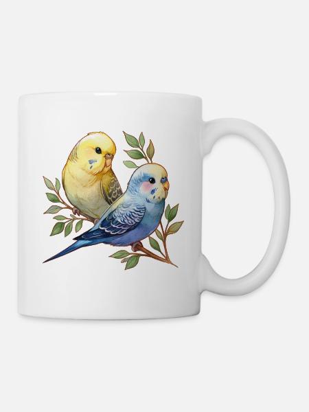 Wellensittiche - Tasse - Weiß