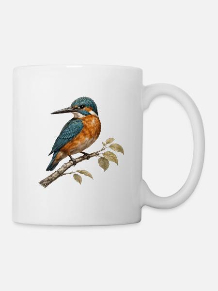Europäischer Eisvogel (Alcedo atthis) - Tasse - Weiß