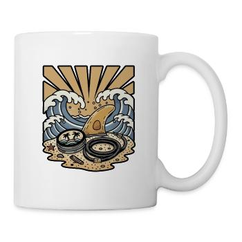 Aileron Surf Leash Wax Vagues Ocean Soleil Retro - Mug blanc - blanc - Droite