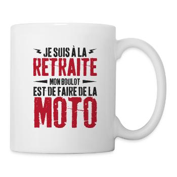 Retraite motard cadeau humour motard retraité moto - Mug blanc - blanc - Droite