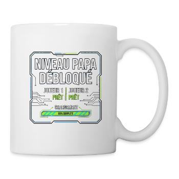 Niveau papa débloqué, Futur Papa Gamer - Mug blanc - blanc - Droite