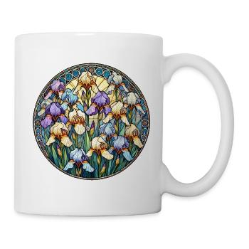 Iris Stained Glass Circle - Mug - white - Right