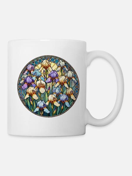 Iris-Buntglas-Kreis - Tasse - Weiß