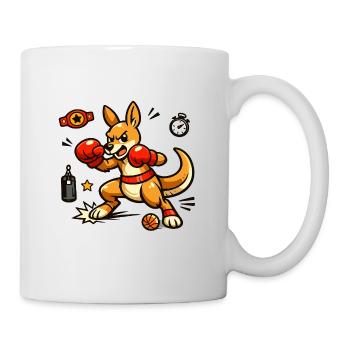Kangaroo Boxing Match Cartoon: Power Punch - Mug - white - Right