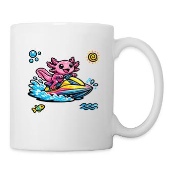 Axolotl Jet Ski Neon Splash - Mug - white - Right
