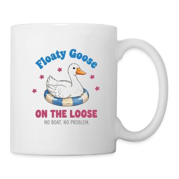 Oie sur une roue à natation - Mug blanc - blanc - Droite