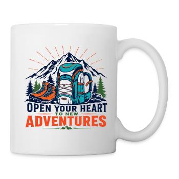 Wandern – Öffne dein Herz für neue Abenteuer - Tasse - Weiß - Rechts